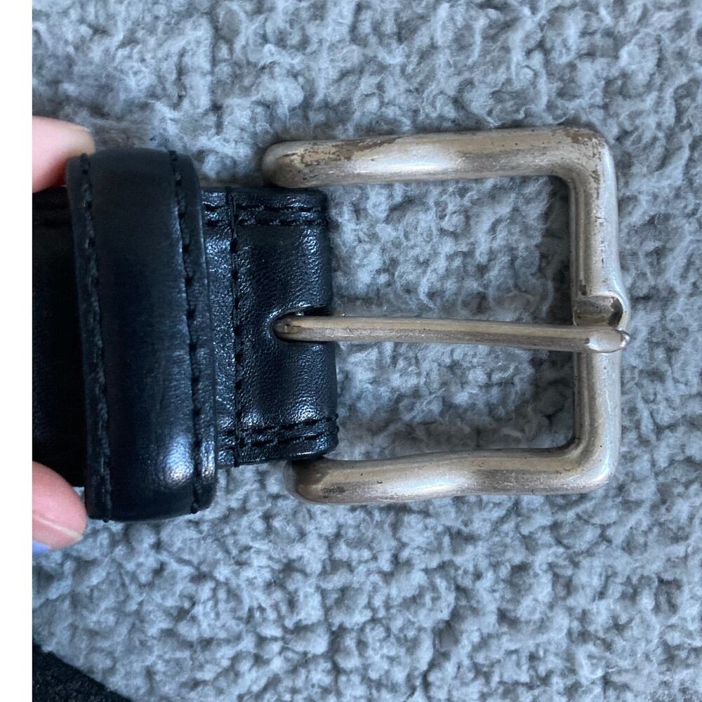Allen Edmonds Dress Belt 40 Handmade in USA Leather Black Silver Classic Luxury - Picture 3 of 14